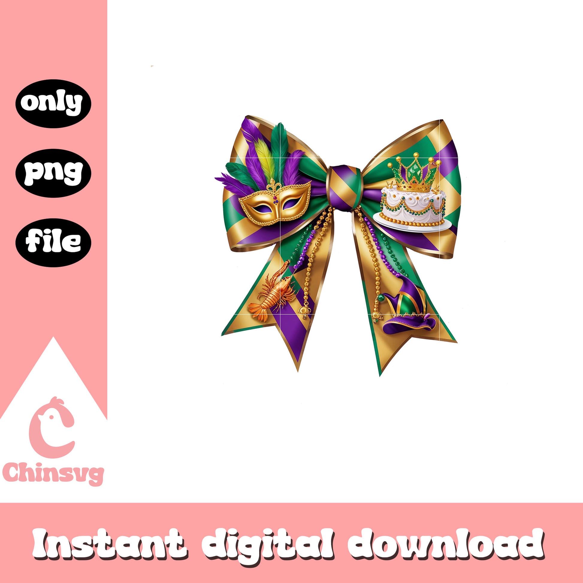 Coquette bow mardi gras png, when does mardi gras start png