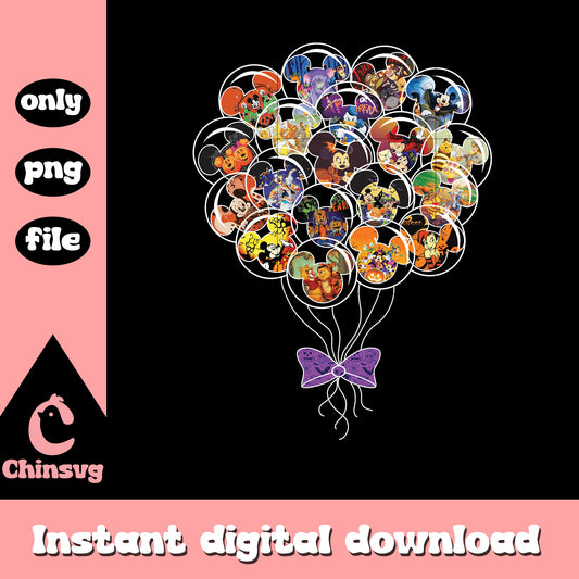 Coquette bow mickey ear balloons png, disney mickey cartoon png