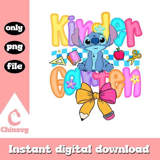 Coquette bow stitch kindergarten design png, clipart stitch png