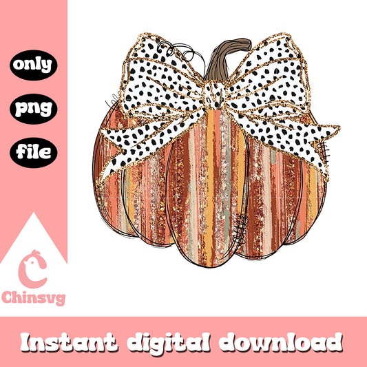 Coquette bow vintage pumpkin design png, halloween clipart png