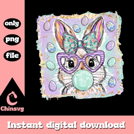 Coquette bunny easter watercolor png, easter rabbit cute​ png