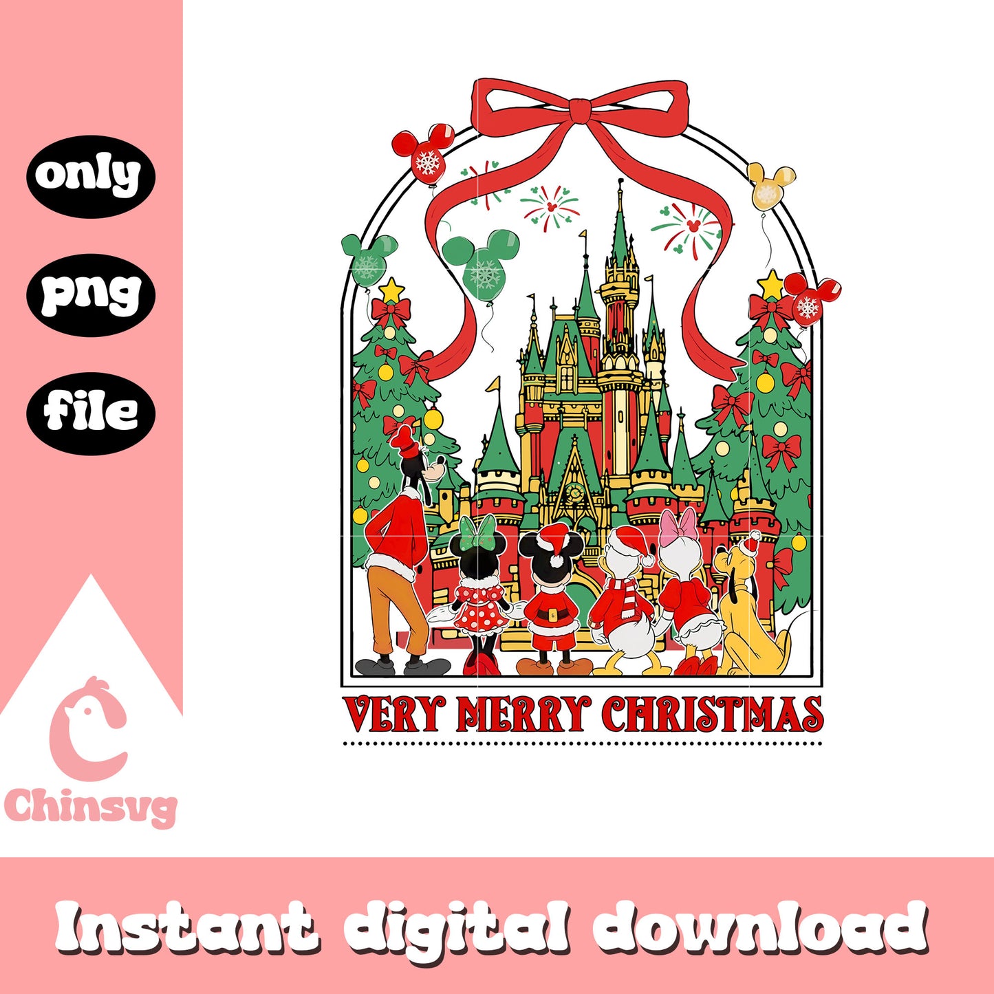 Coquette disney mickey christmas png, mickey christmas​ ​png
