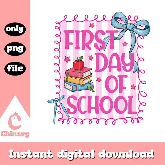 Coquette first day of school design png, welcome back to school png