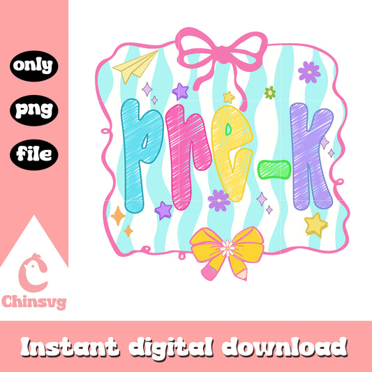 Coquette pre-k frame design png, back to school season png