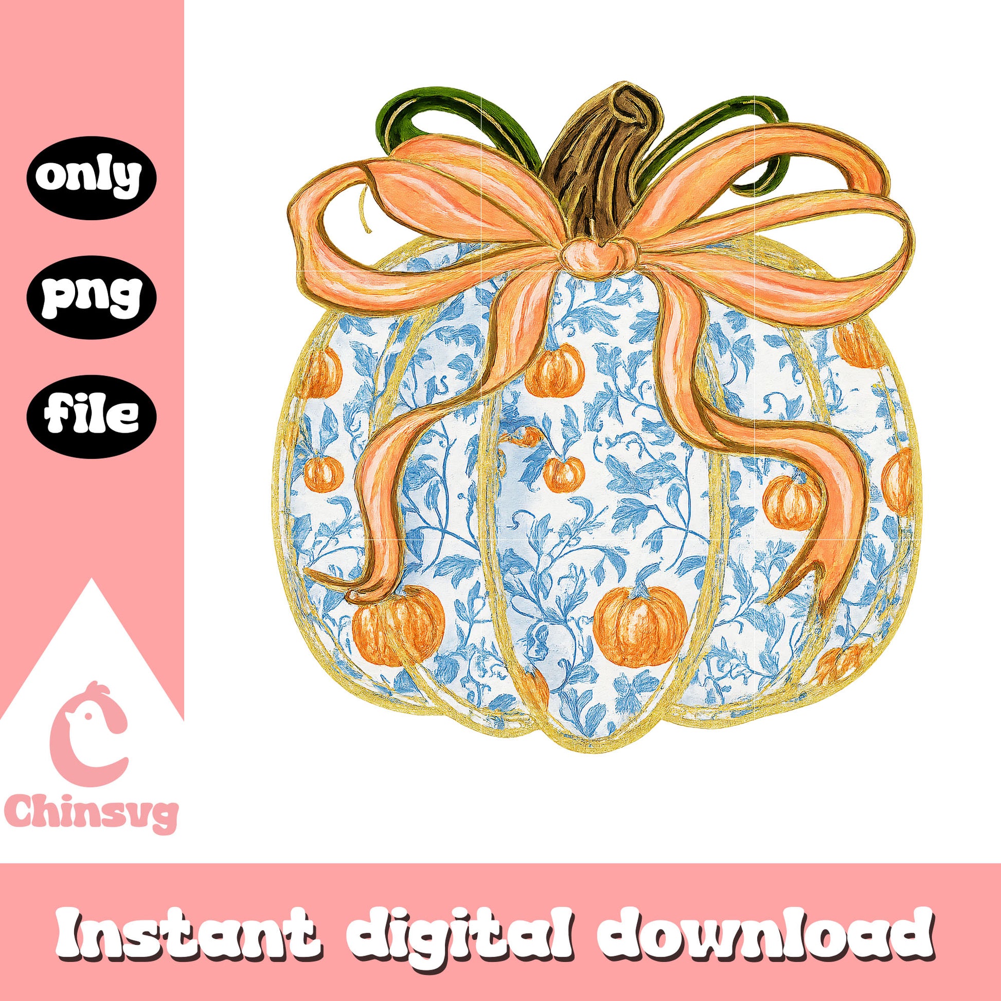 Coquette pumpkin grandmillennial halloween png, halloween pumpkin png