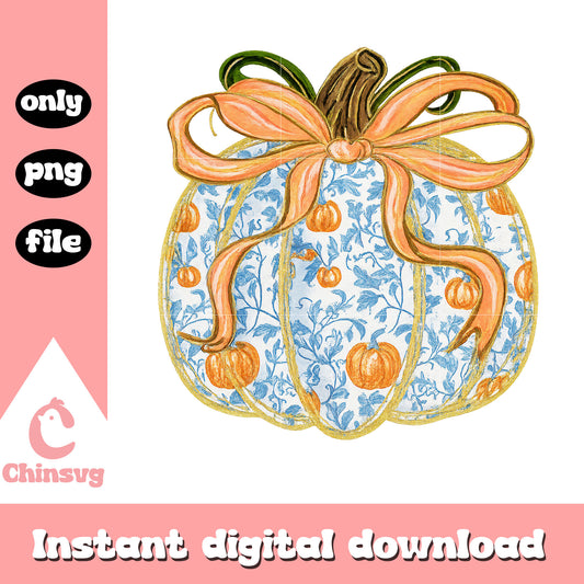 Coquette pumpkin grandmillennial halloween png, halloween pumpkin png
