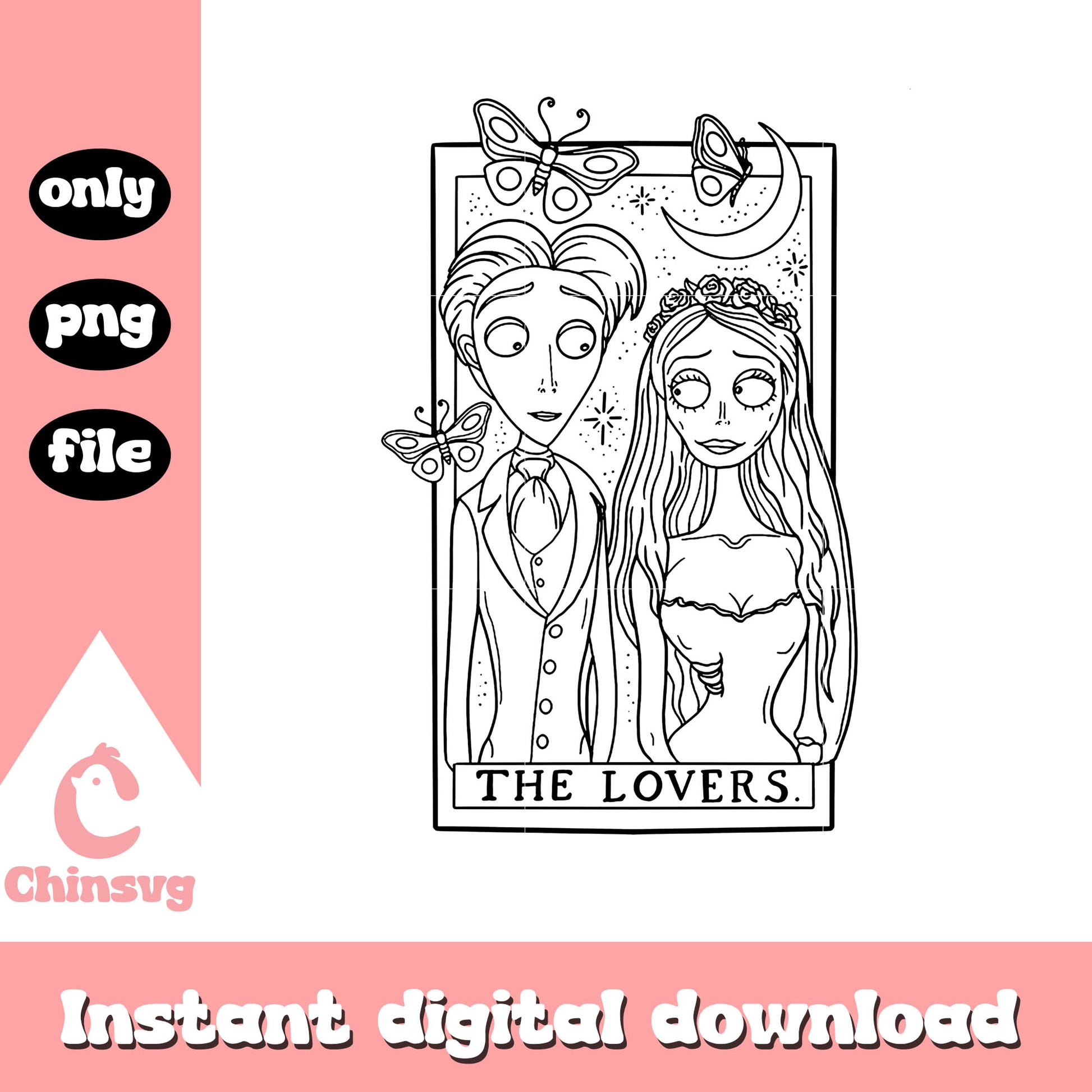 Corpse bride the lovers card design png, corpse bride movie png