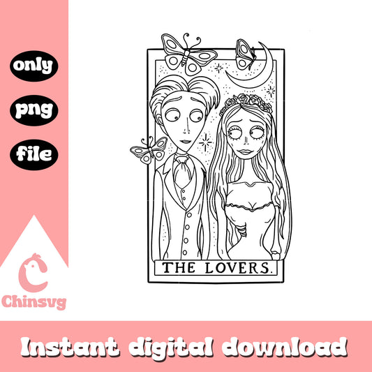 Corpse bride the lovers card design png, corpse bride movie png