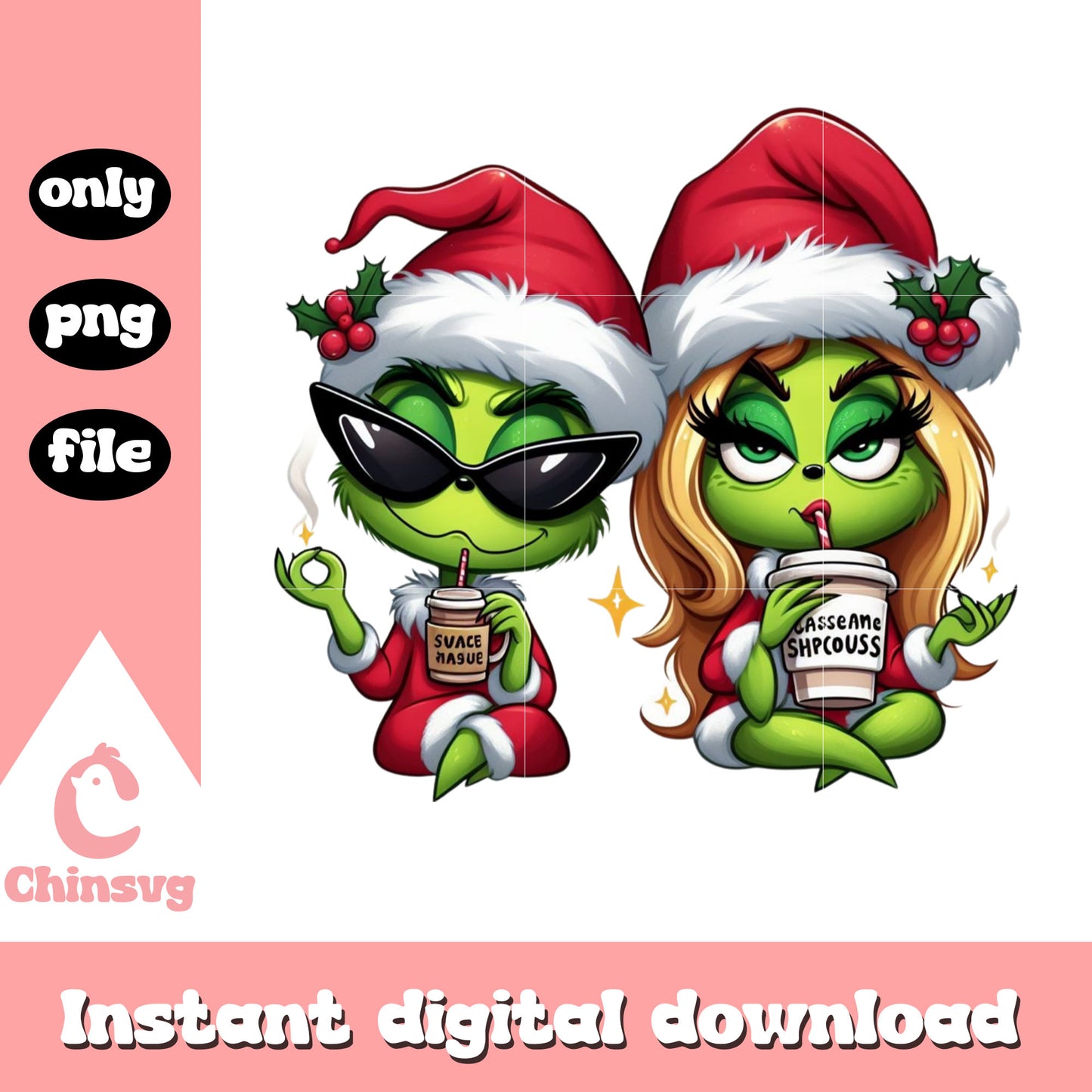 Couple grinch on christmas day png, the grinch streaming png