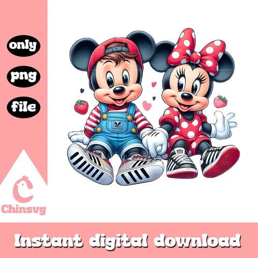 Couple mickey cartoon valentine png, disney valentine png