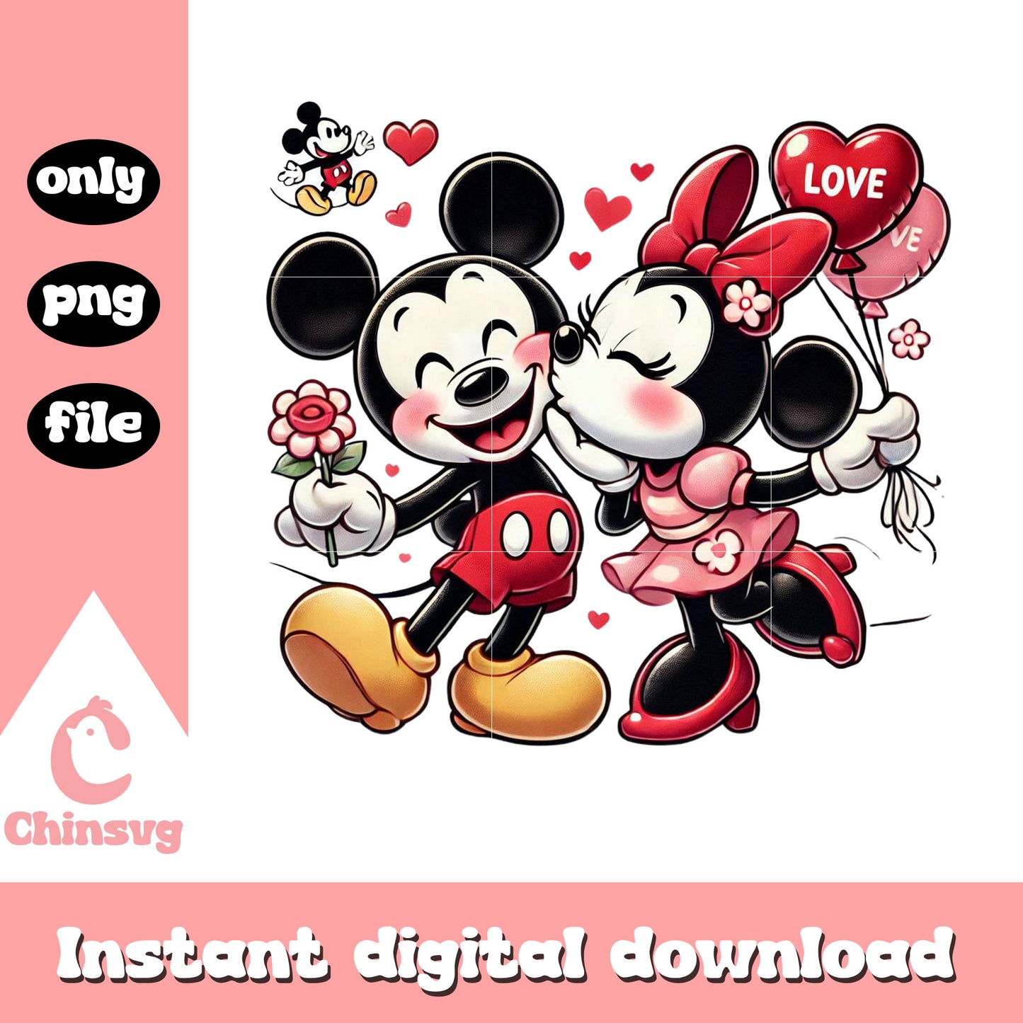 Couple mickey love valentine png, disney valentines​ png