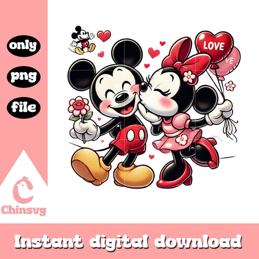 Couple mickey love valentine png, disney valentines​ png