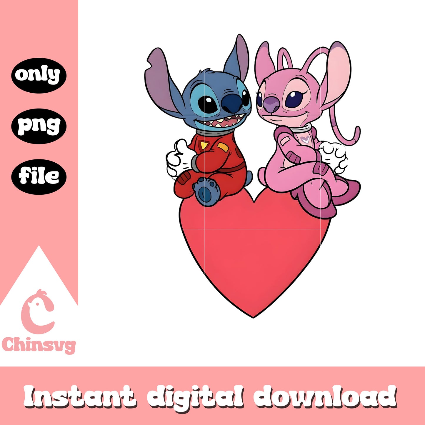 Couple slay hearts valentine png, stitch valentines day png