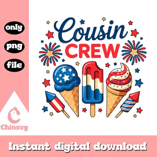 Cousin crew ice cream usa png, Cousin crew usa cream png