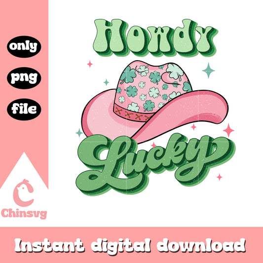 Cowboy hat howdy lucky png, happy saint patricks day png