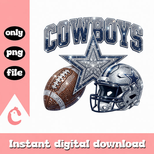 Cowboys Bling Football Helmet PNG, Dallas Cowboys PNG, Football PNG