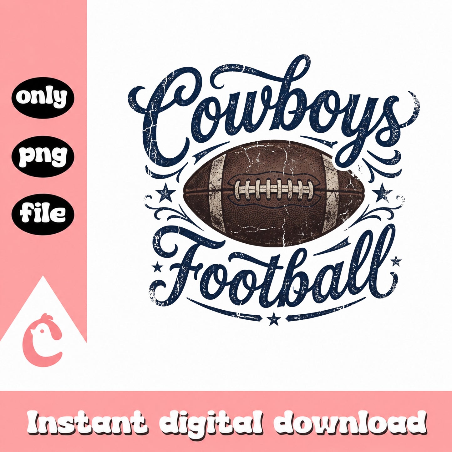 Cowboys Football PNG, Retro Cowboys Shirt, Football Fan PNG