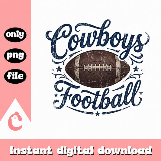 Cowboys Football PNG, Retro Cowboys Shirt, Football Fan PNG