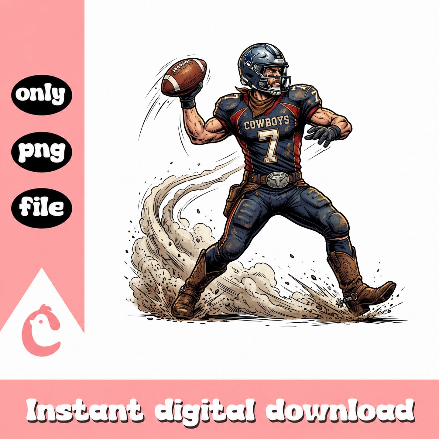 Cowboys Football Player PNG, Football Sublimation, Cowboy Shirt PNG