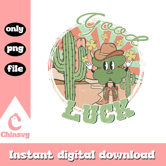 Cowboy shamrock good luck png, st patrick's day parade png