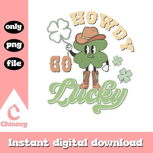 Cowboy shamrock howdy go lucky png, st patrick's day parade png