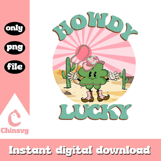 Cowboy shamrock howdy lucky png, happy saint patricks day png