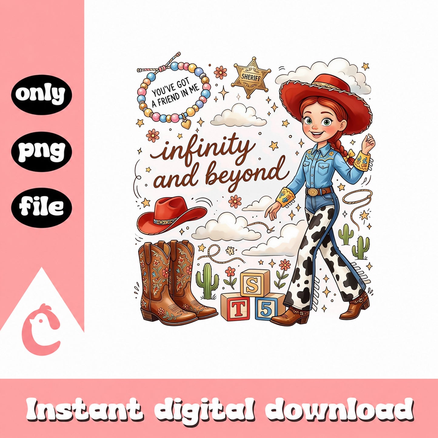 Cowgirl Toy Story Inspired PNG, Infinity And Beyond, Western PNG