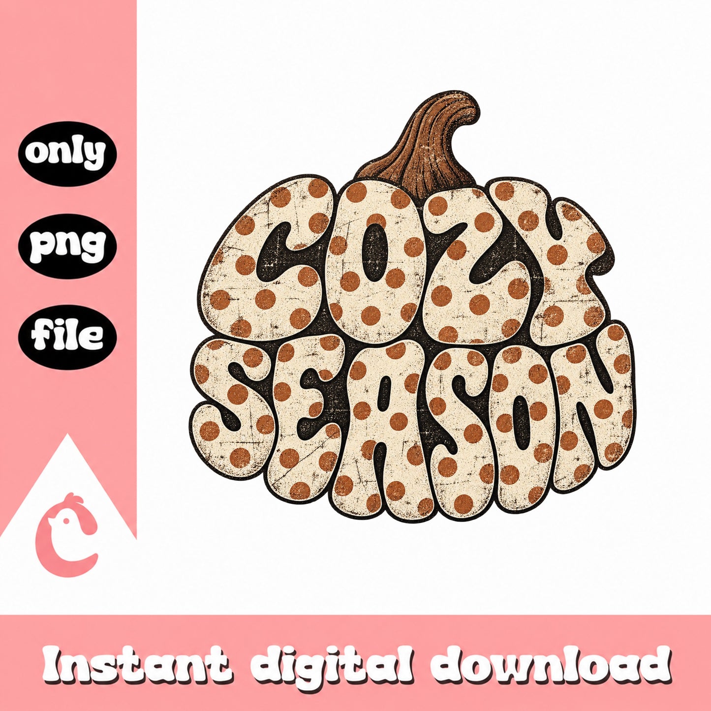 Cozy Season Pumpkin PNG, Fall Autumn Clipart, Thanksgiving PNG