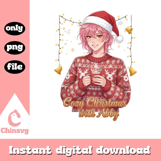 Cozy christmas with abby character png, abby saja boys png