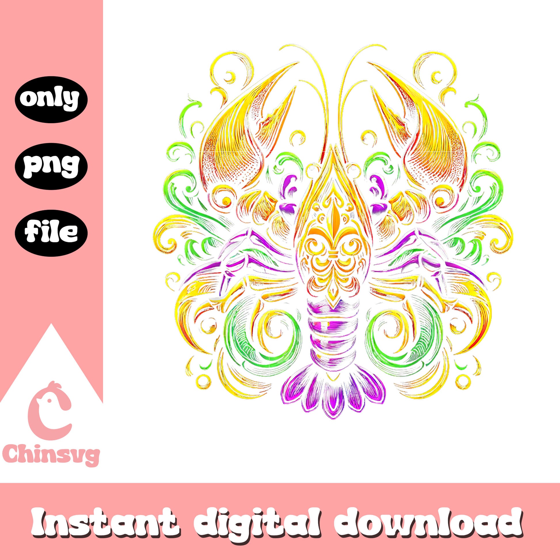 Crawfish ornament mardi gras png, crawfish mardi gras​​​​​​​​ png