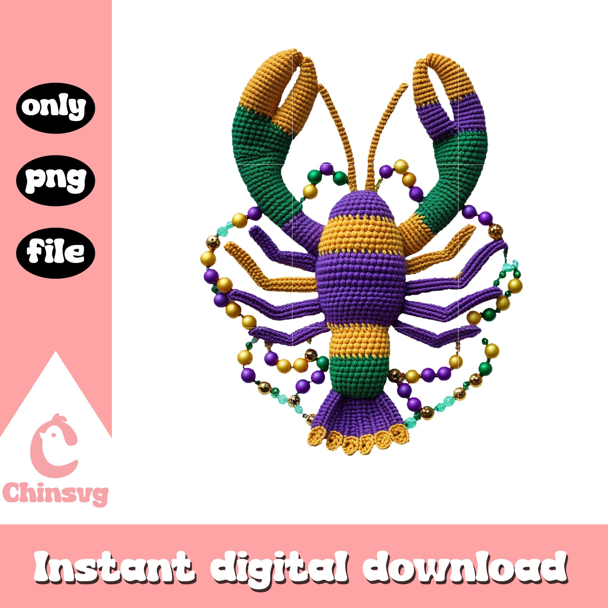 Crawfish purple mardi gras png, mardi gras festivities​​​​​ png