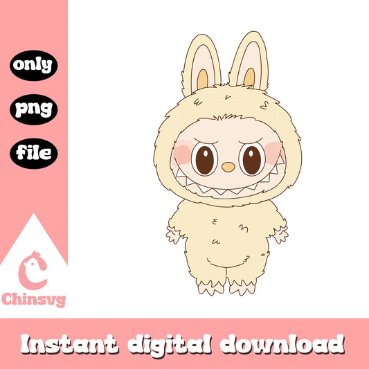 Cream labubu cute doll design png, labubu character png