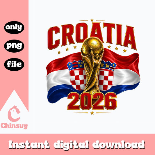Croatia 2026 World Cup PNG, Croatia Soccer Flag, Football PNG