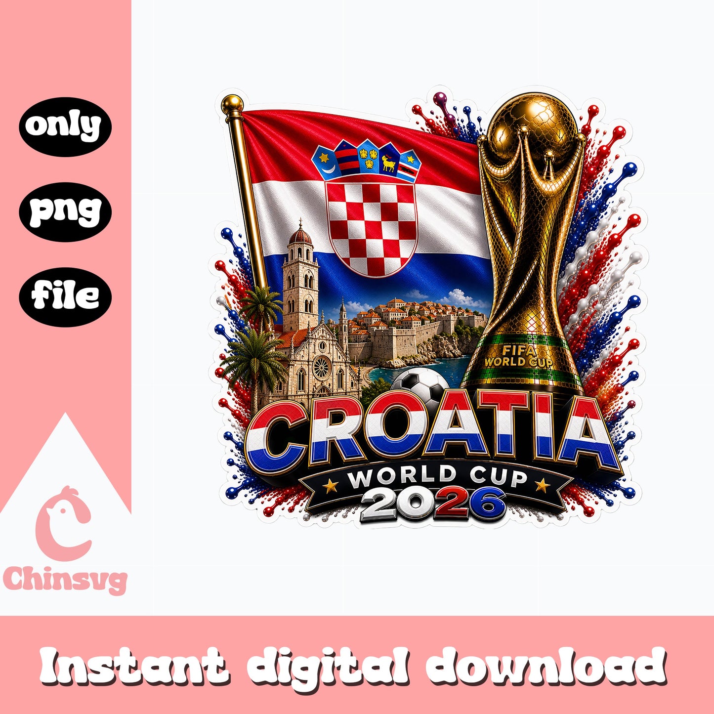 Croatia World Cup 2026 PNG, Croatia Soccer Fan Shirt, FIFA PNG