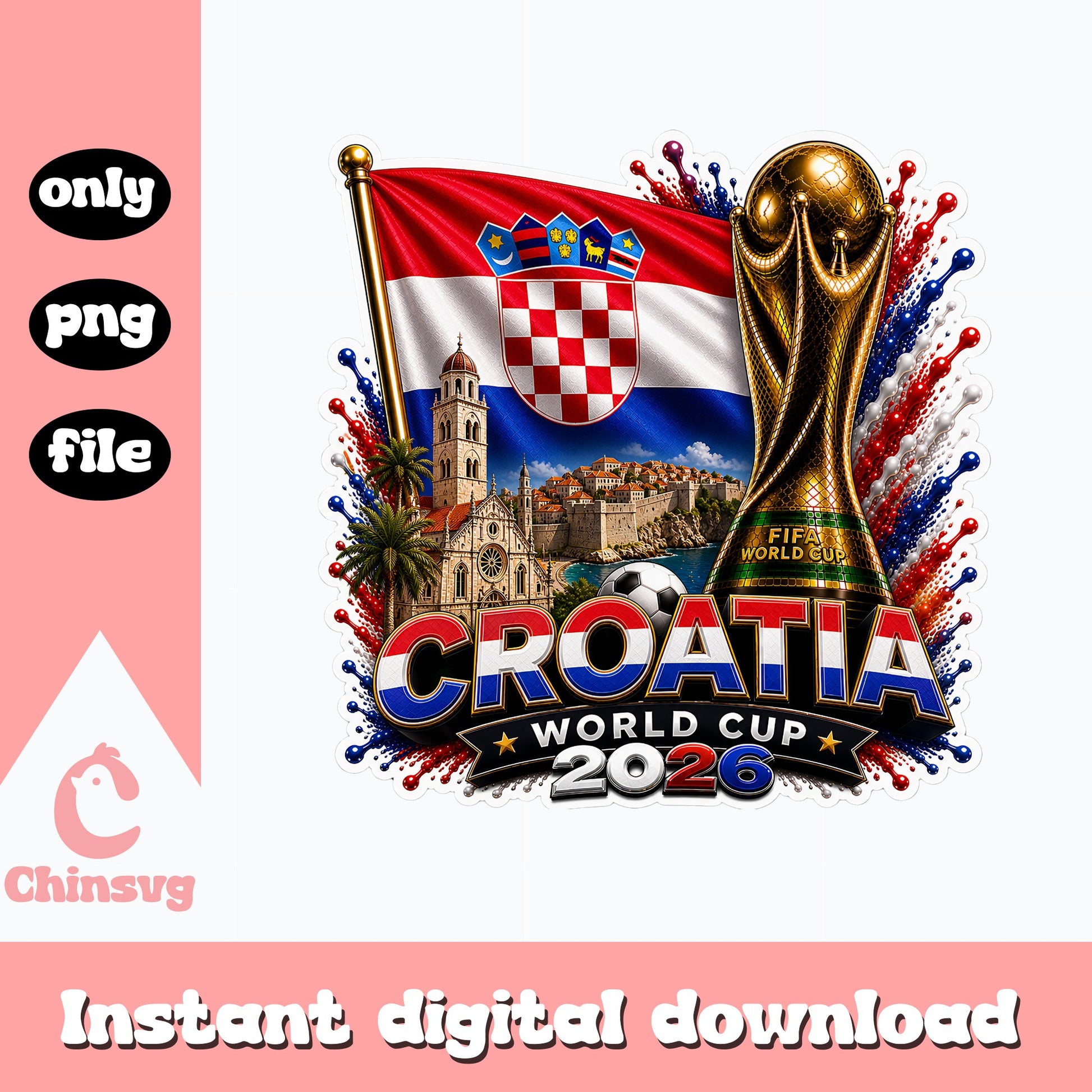 Croatia World Cup 2026 PNG, Croatia Soccer Fan Shirt, FIFA PNG