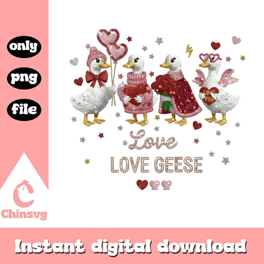 Crochet duck glitter balls png, valentines day ducks​ png