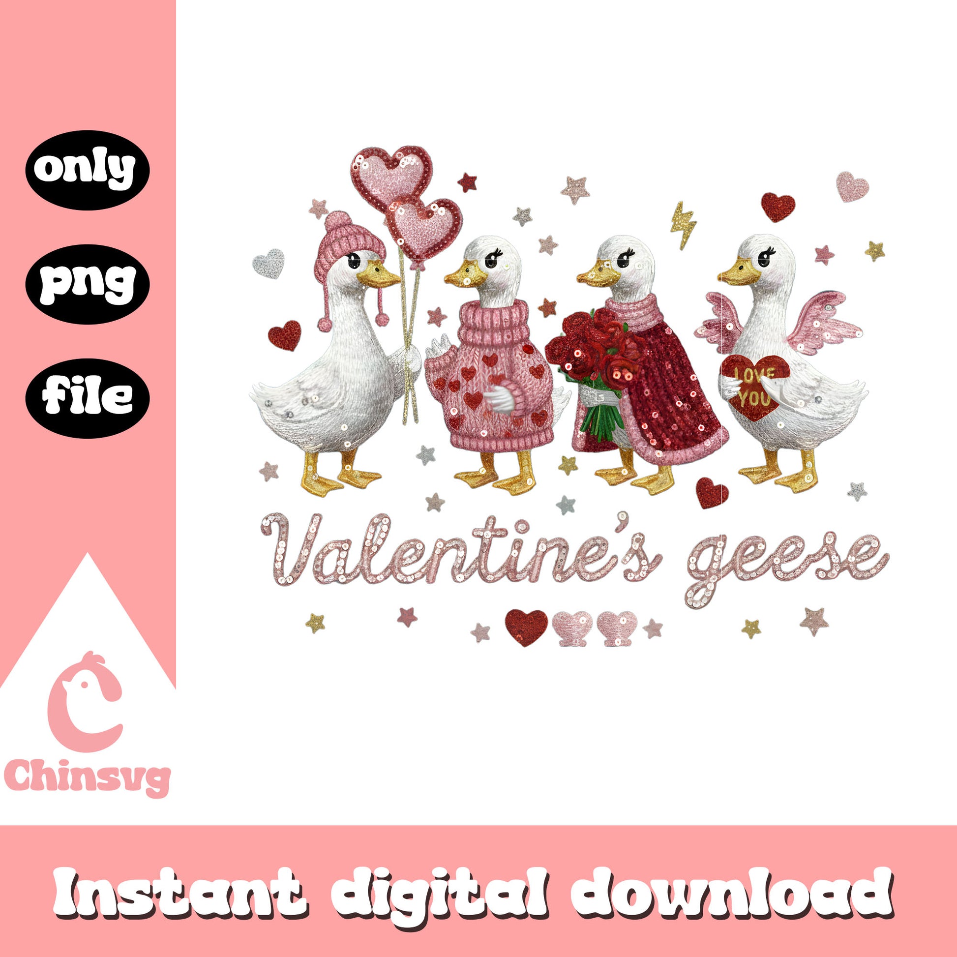 Crochet duck sweater valentine png, valentines day ducks​ png