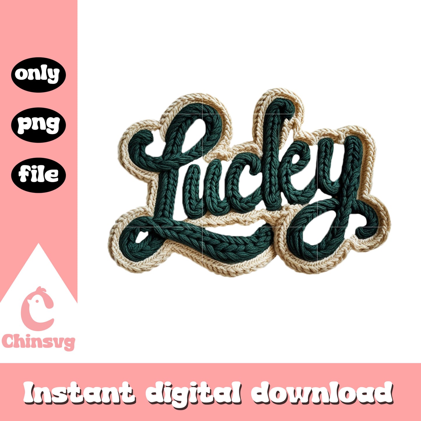 Crochet lucky st patrick’s png, st. patrick's day​​​ png