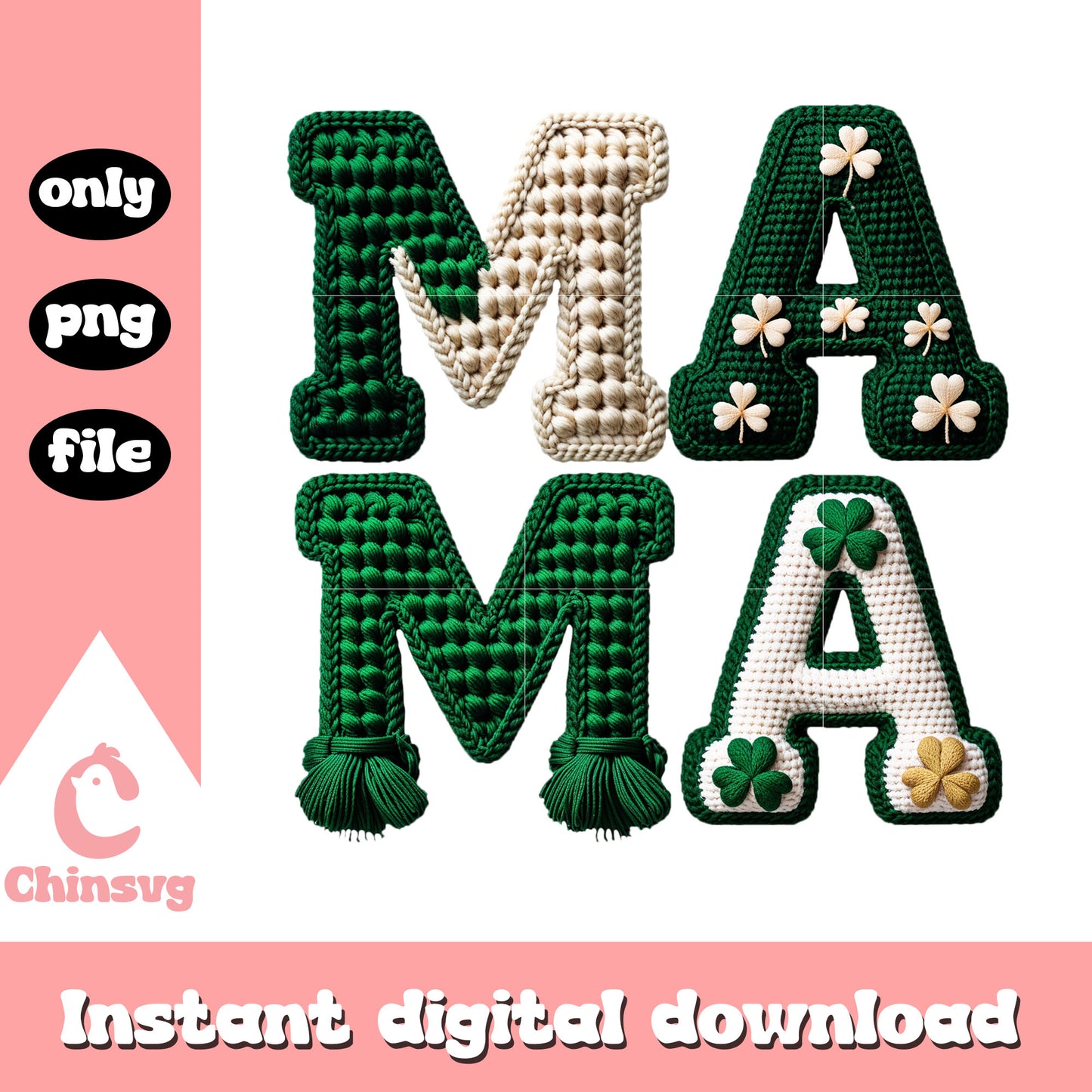 Crochet mama st patrick’s png, happy st patrick's day png