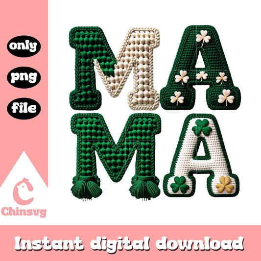 Crochet mama st patrick’s png, happy st patrick's day png