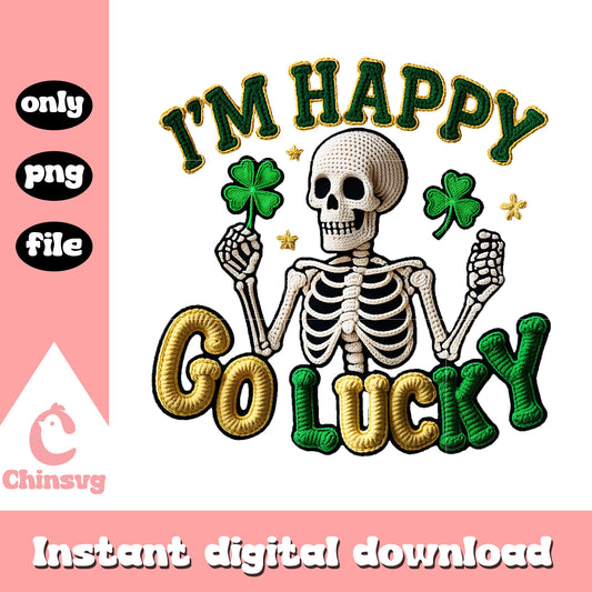Crochet skeleton st patrick’s png, st patrick's day skeleton​ png