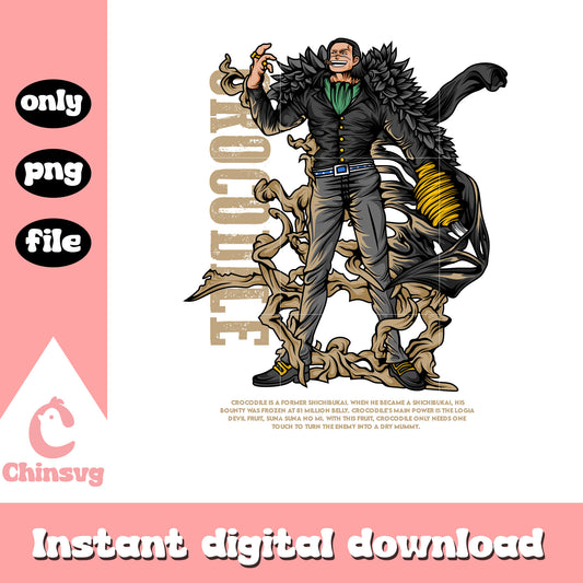 Crocodile character png, one piece anime png, cartoon png