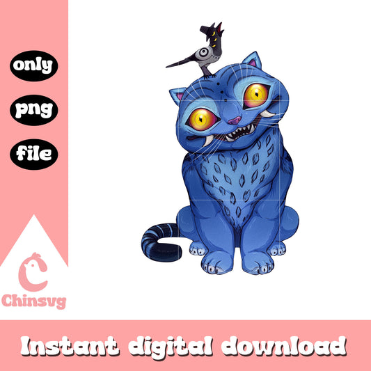 Crow and demon tiger design png, demon tiger character png