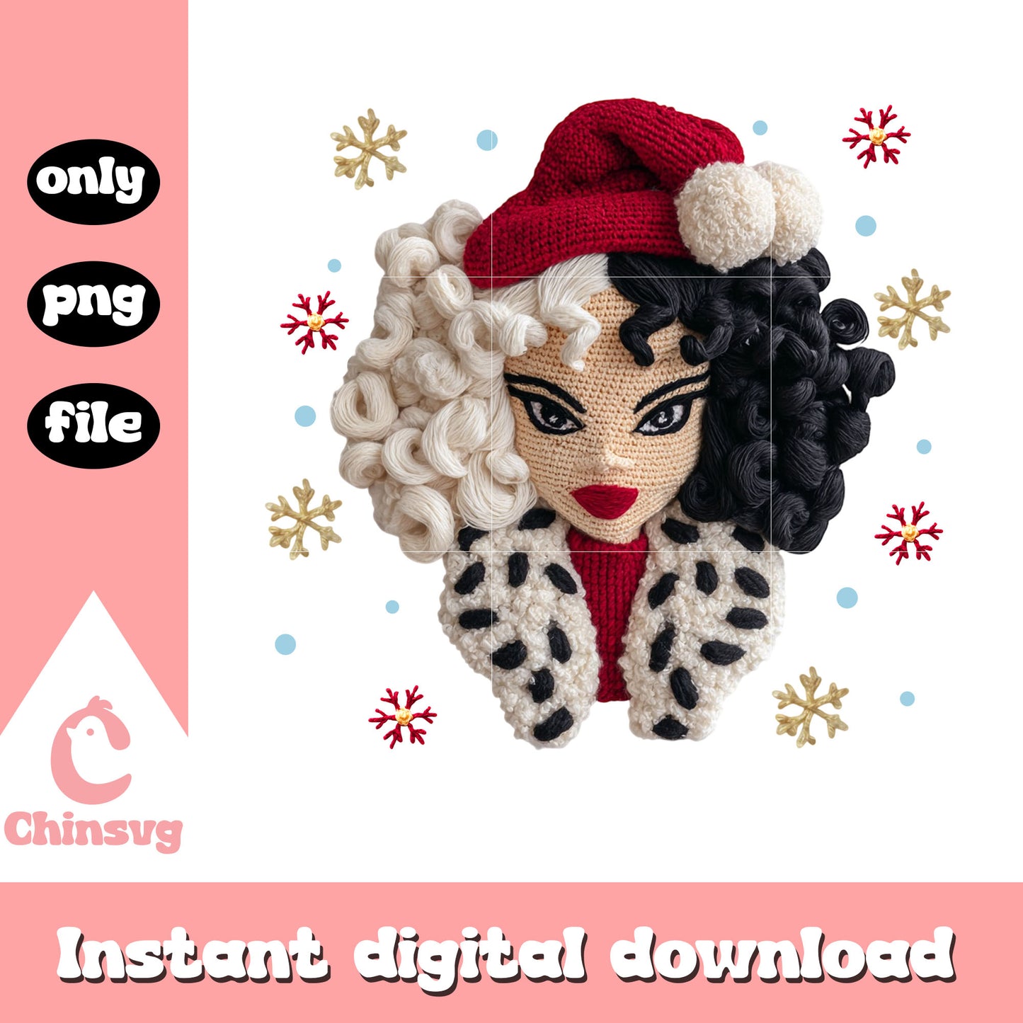 Cruella de Vil disney villain crochet png, disney characters png