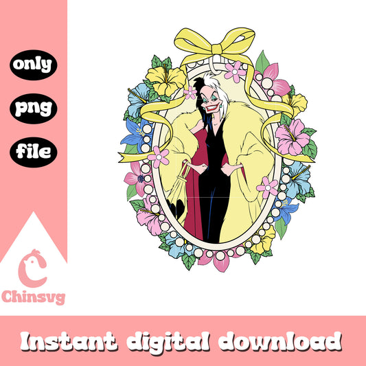 Cruella de Vil mirror png, disney horror characters png