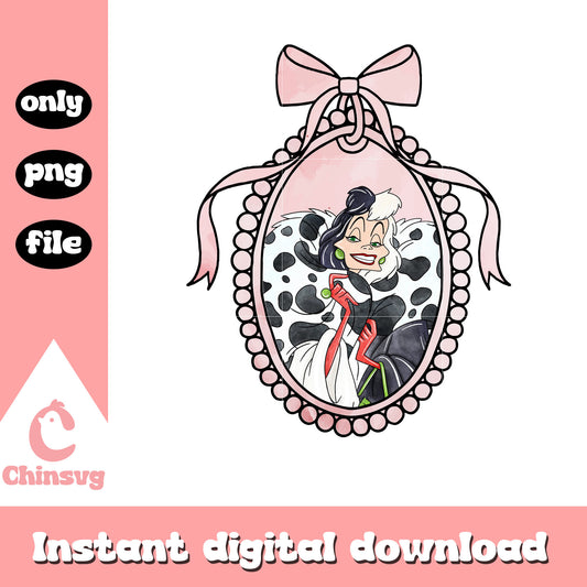 Cruella de vil back mirror design png, disney characters png