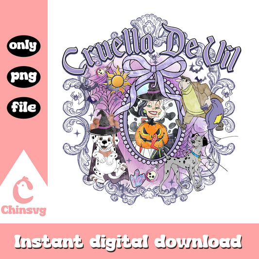 Cruella de vil character on halloween png, disney cartoon png