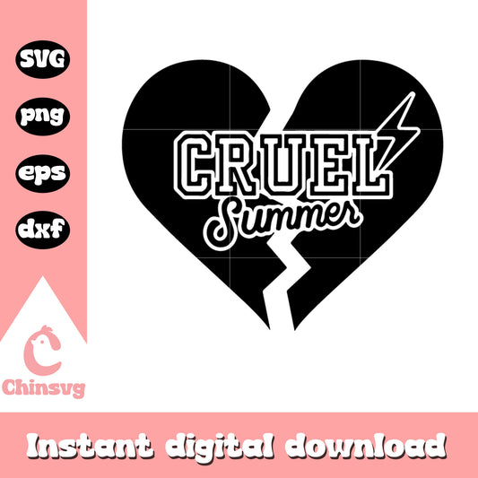 Cruel summer heart breaker svg, cruel summer svg, heart breaker svg