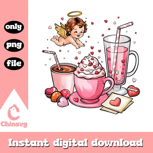 Cupid and sweet valentine png, cupid png, valentine png