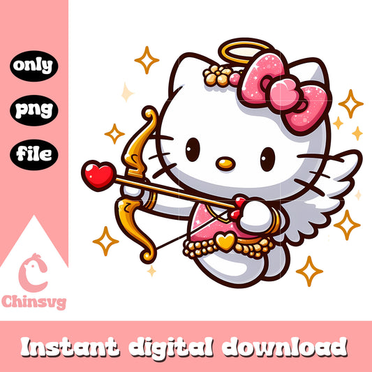 Cupid hello kitty valentine costume png, happy valentine day png, sanrio png